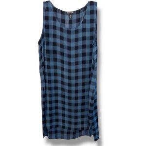 Eileen Fisher Black and Green Sleeveless Sheath Tunic